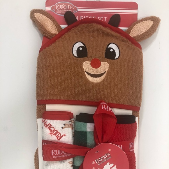 Rudolph 4pc. Towel/Washcloths (Infant/Toddler) - Picture 7 of 10